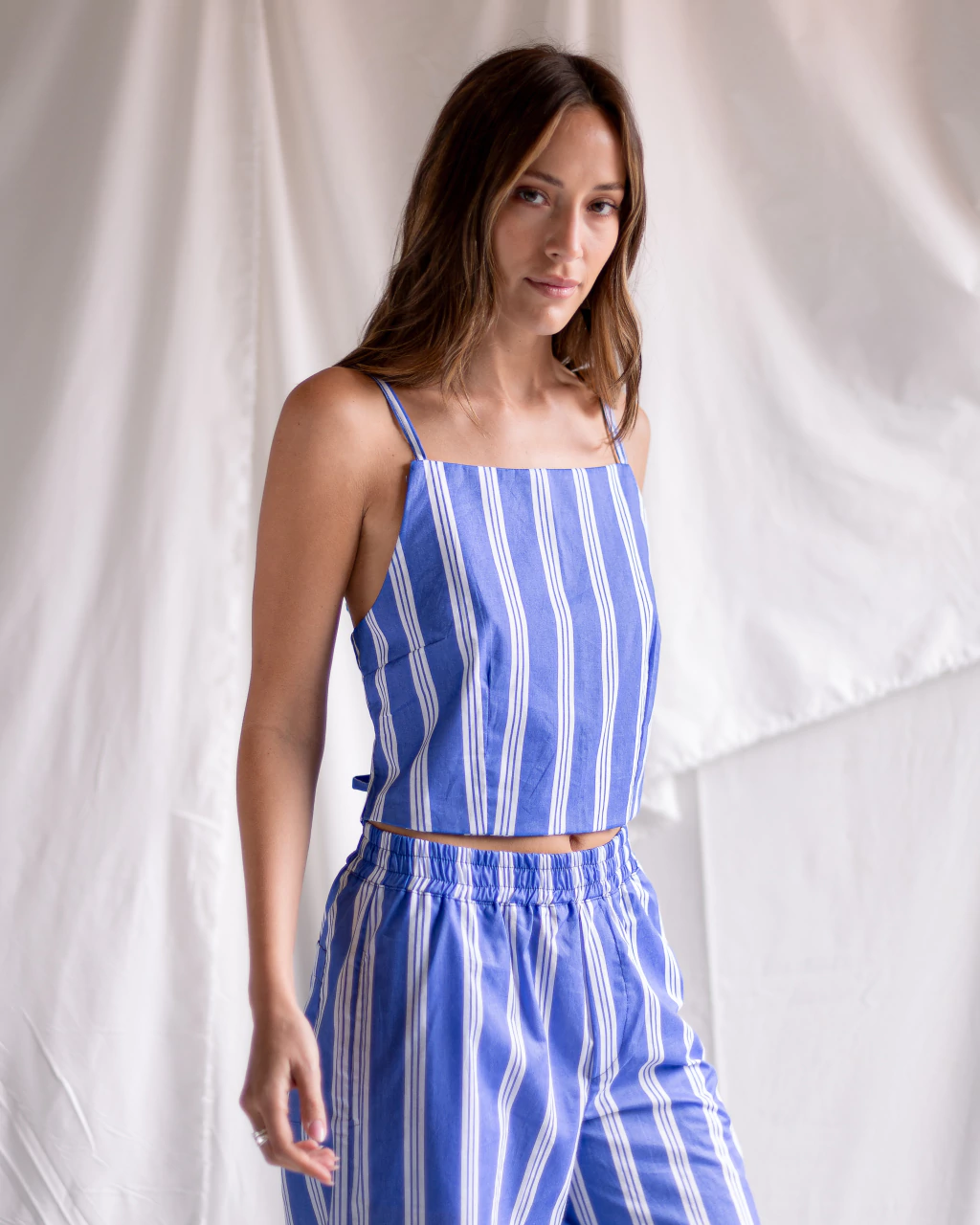 Top Cira Rayas Azul