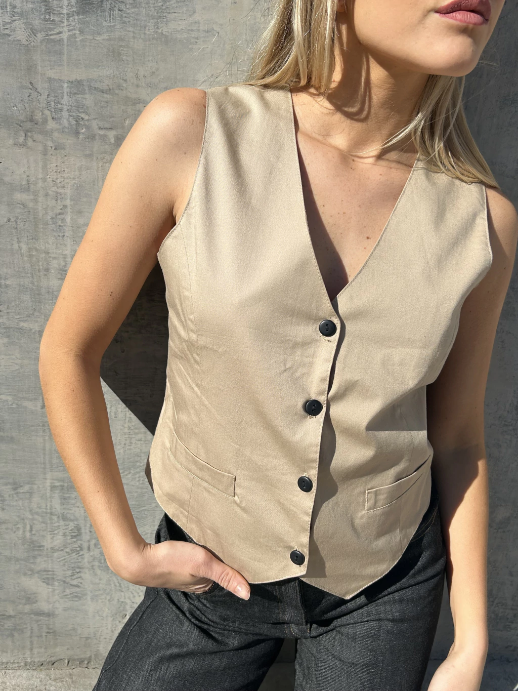 Chaleco Lyra Beige Claro
