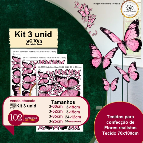 SG-1015 Borboletas Rosa (60-52-35-25-19-15-12-8cm) na internet