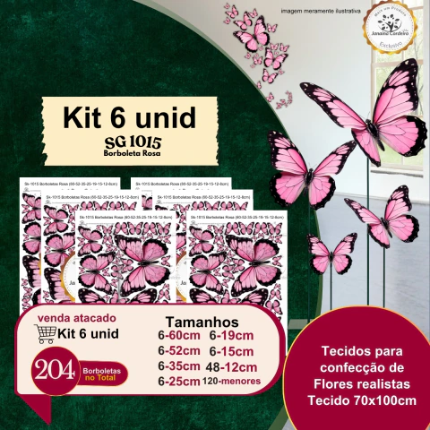 SG-1015 Borboletas Rosa (60-52-35-25-19-15-12-8cm) - loja online