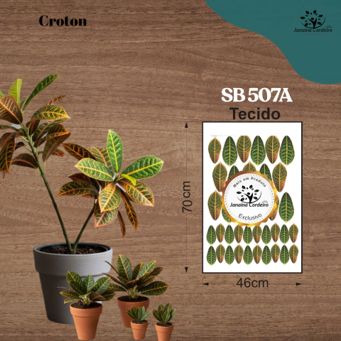 SB507 Croton (tecido para flores artesanais) - Janaina Cordeiro Artes