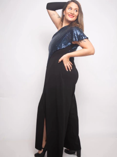 MONO BUSTIER LENTEJUELA NEGRO CON AZUL ART 456 - Al Aniz 