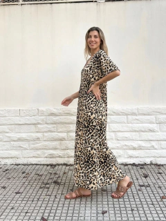 VESTIDO IMPERIO LARGO ANIMAL PRINT ART 460 - Al Aniz 