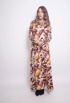 VESTIDO POLERON ESTAMPADO ART 451