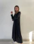 VESTIDO ESCOTE V NEGRO LISO ART 518 - Al Aniz 