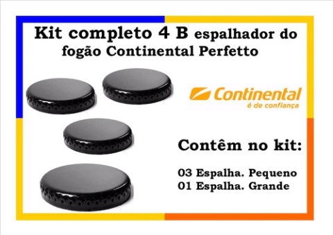 Kit Completo 4 Bocas Do Fogão Continental Perfetto