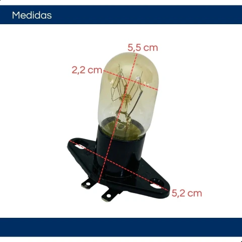 Lâmpada com Soquete para Micro-ondas 110V – Universal (Midea, Electrolux, Consul, Brastemp e outros)