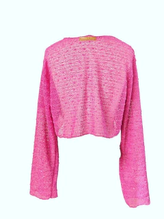 Blusa Malha Tricot Rosa com Micro Paetê - comprar online