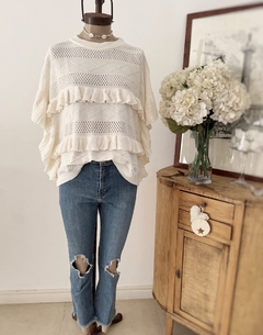 Remera Tejida Penelope Crudo - tienda online