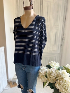 Remera de tejida Suiza Azul - comprar online