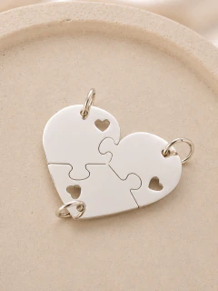 DIJE PUZZLE HEART - ACERO BLANCO en internet