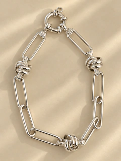 PULSERA LONG CHAIN NUDITO CON MARINERO - PLATA