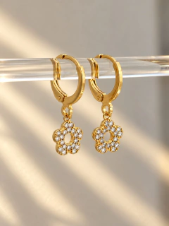 ARGOLLAS FLOWER SHINE 1,1 CM - ENCHAPADO - Hosanna Joyas