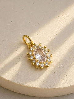 DIJE OVAL BRILLO - ENCHAPADO