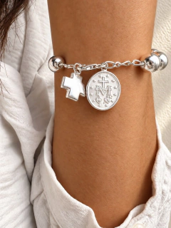 PULSERA DENARIO 0,6 CM - PLATA