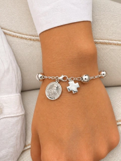 PULSERA DENARIO 0,6 CM - PLATA en internet