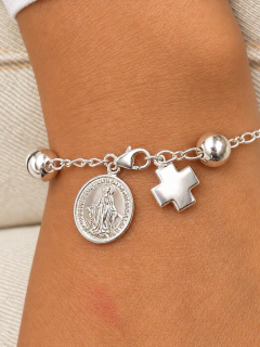 PULSERA DENARIO 0,6 CM - PLATA - comprar online