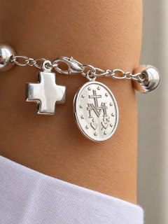 PULSERA DENARIO 0,6 CM - PLATA