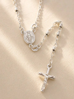 CADENA ROSARIO VIRGEN 2MM - PLATA - comprar online