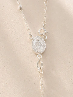CADENA ROSARIO VIRGEN 2MM - PLATA - Hosanna Joyas