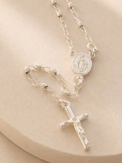 CADENA ROSARIO VIRGEN 2MM - PLATA