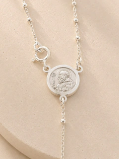 CADENA ROSARIO BENITO 1MM - PLATA - Hosanna Joyas