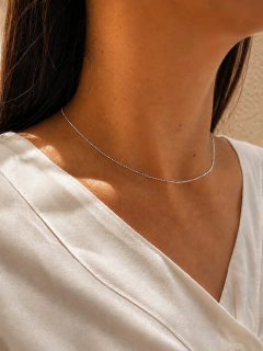 CADENA BOLITA DIAMANTADA - PLATA