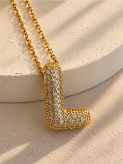 CONJUNTO BIG INICIAL BRILLO - ACERO DORADO - Hosanna Joyas