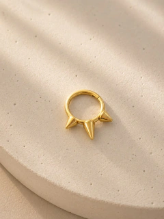 ARGOLLA SOLITARIA JIA PUNTAS 1CM - ACERO DORADO - tienda online
