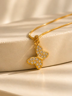 CONJUNTO MARIPOSA BRILLO - ENCHAPADO - Hosanna Joyas