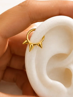 ARGOLLA SOLITARIA JIA PUNTAS 1CM - ACERO DORADO - comprar online