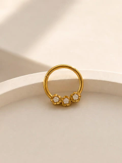 ARGOLLA SOLITARIA MARGUI 1,2 CM - ACERO DORADO en internet