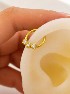 ARGOLLA SOLITARIA MARGUI 1,2 CM - ACERO DORADO - comprar online