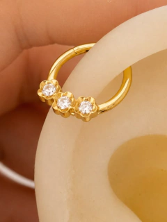 ARGOLLA SOLITARIA MARGUI 1,2 CM - ACERO DORADO - Hosanna Joyas