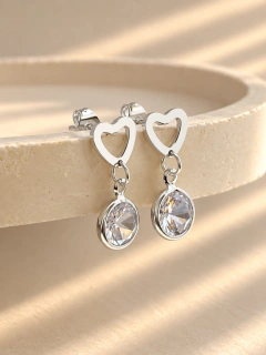 AROS LUCIND CORAZÓN - ACERO BLANCO - Hosanna Joyas