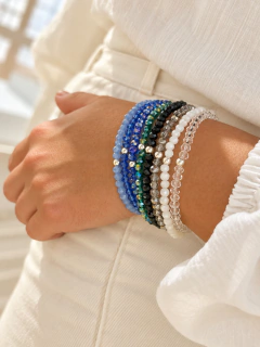 PULSERA ROXI ELASTIZADA BOLITA - PLATA