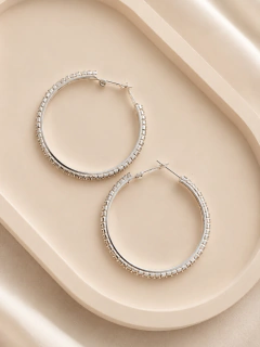Imagen de ARGOLLAS MAXI BRISHO 4.3CM - ACERO BLANCO