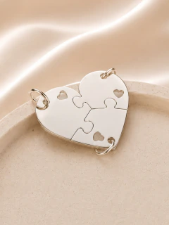 DIJE PUZZLE HEART - ACERO BLANCO