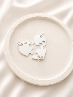 DIJE PUZZLE HEART - ACERO BLANCO - comprar online