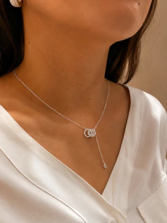 CONJUNTO DOBEL - ACERO BLANCO - Hosanna Joyas