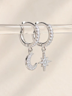 ARGOLLAS DESTELLO MOON 1,4 CM - PLATA - tienda online