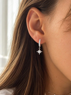 ARGOLLAS DESTELLO MOON 1,4 CM - PLATA - comprar online