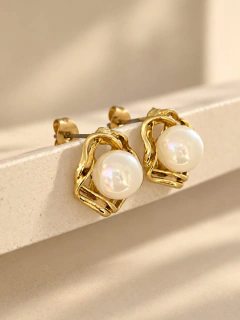 AROS AUDREY - ACERO DORADO - Hosanna Joyas