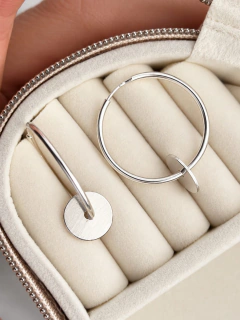 ARGOLLAS CÍRCULO LISO 2,5 CM - PLATA en internet