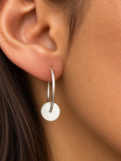 ARGOLLAS CÍRCULO LISO 2,5 CM - PLATA - comprar online
