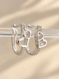 ARGOLLAS DOUBLE LOVE 1,5 CM - ACERO BLANCO en internet