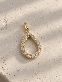 DIJE GOTA CALADA BRILLO - ENCHAPADO EN ORO