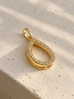DIJE GOTA CALADA BRILLO - ENCHAPADO EN ORO - comprar online