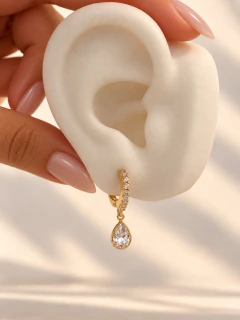 ARGOLLAS GOTITA CUBIC 1,4 CM - ENCHAPADO EN ORO - comprar online