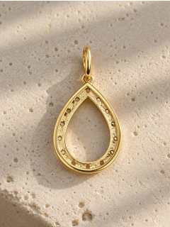 DIJE GOTA CALADA BRILLO - ENCHAPADO EN ORO en internet
